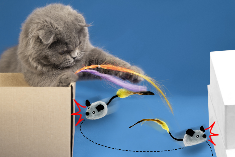 Interaktywna zabawka dla kota – uciekająca mysz