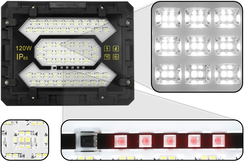 Naświetlacz solarny LED wodoodporny Hammer 120W IP65 z pilotem