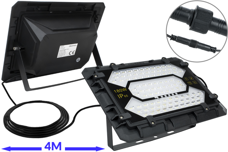 Naświetlacz solarny LED wodoodporny Hammer 180W IP65 z pilotem