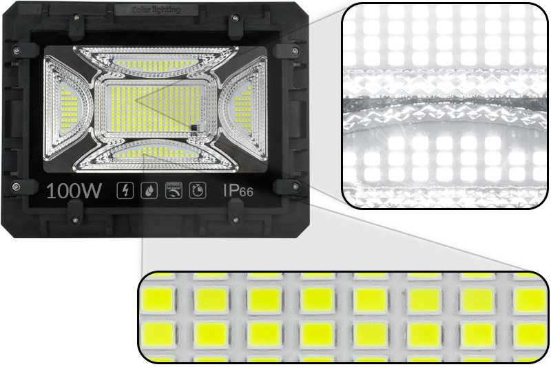 Naświetlacz solarny LED wodoodporny Hammer 100W IP66 z pilotem