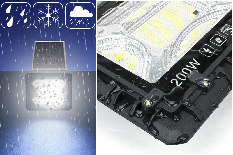 Naświetlacz solarny LED wodoodporny Hammer 200W IP66 z pilotem