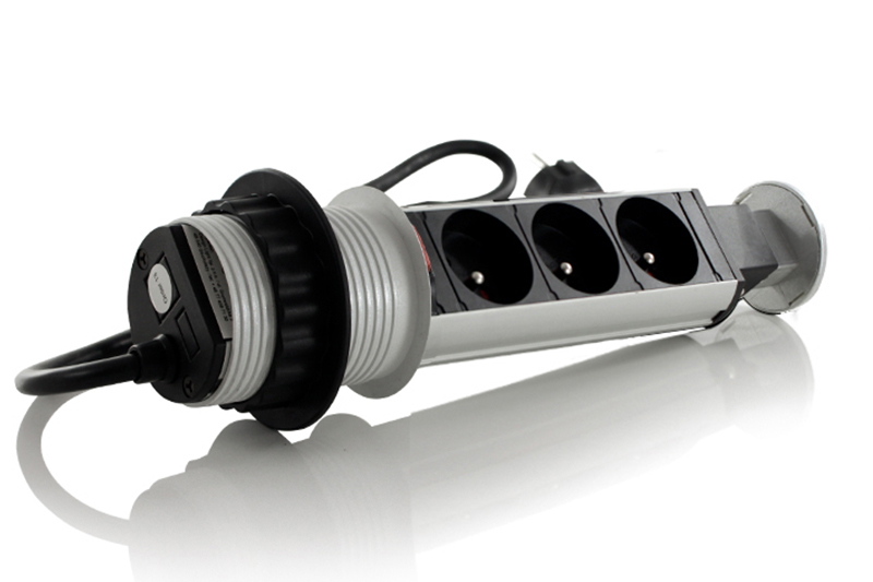 Gniazdo meblowe LiftBox wpuszczane w blat 3x230V