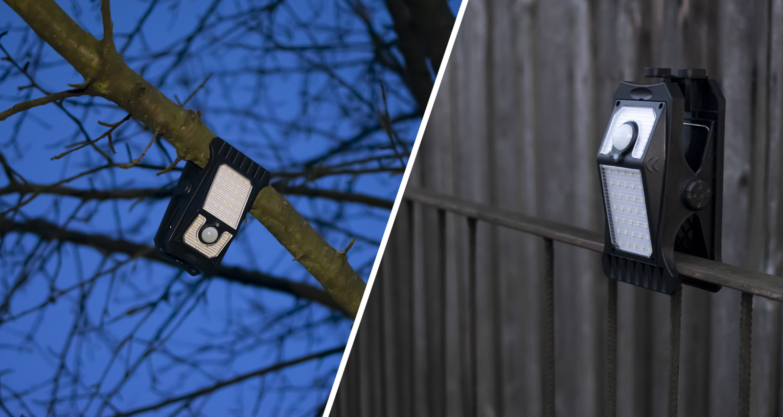 Lampa solarna z klipsem z czujnikiem ruchu i zmierzchu LSC02