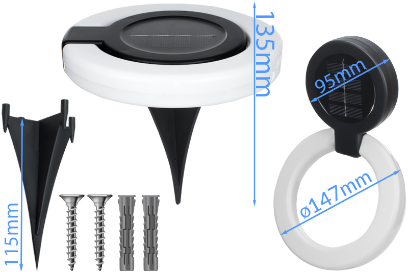Lampka solarna wbijana w ziemię / ścienna LSR01