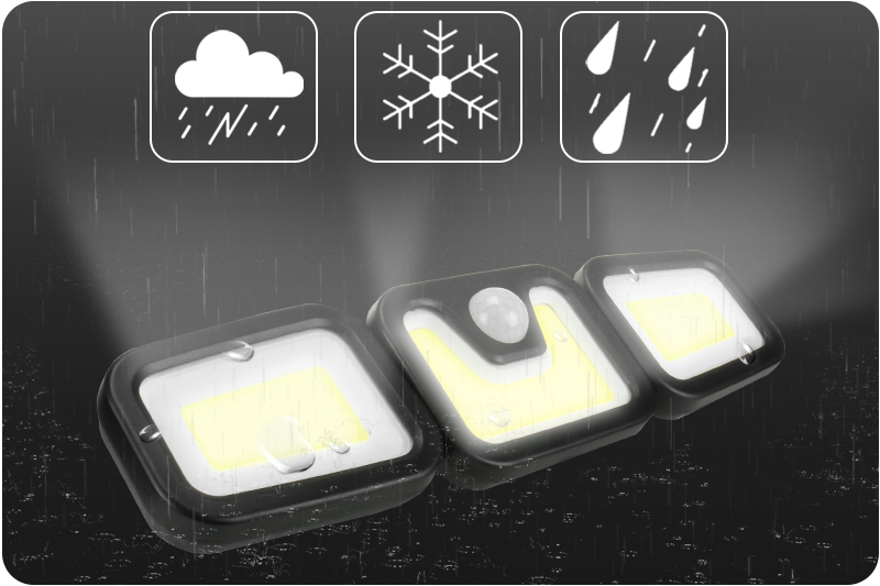 Naświetlacz solarny LED potrójny 3W IP65 z czujnikiem ruchu i zmierzchu