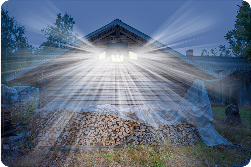 Naświetlacz solarny LED potrójny 3W IP65 z czujnikiem ruchu i zmierzchu