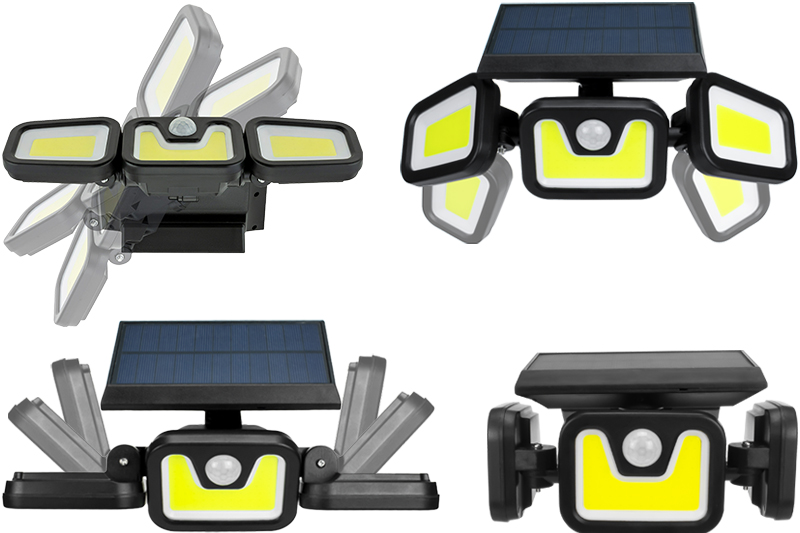 Naświetlacz solarny LED potrójny 3W IP65 z czujnikiem ruchu i zmierzchu