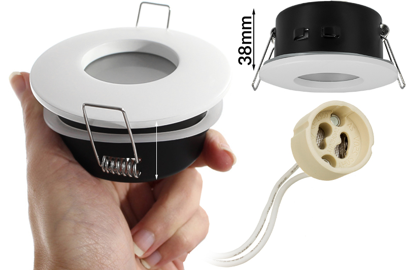 Oprawa sufitowa wodoszczelna IP65 DKO01 z gniazdem GU10 - biała