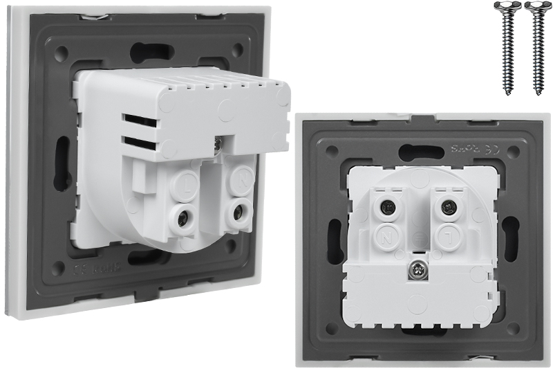 Gniazdo elektryczne szklane natynkowe 230V z 2xUSB - białe