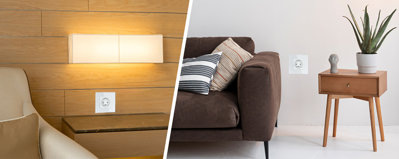 Gniazdo elektryczne szklane pojedyncze natynkowe 230V - białe