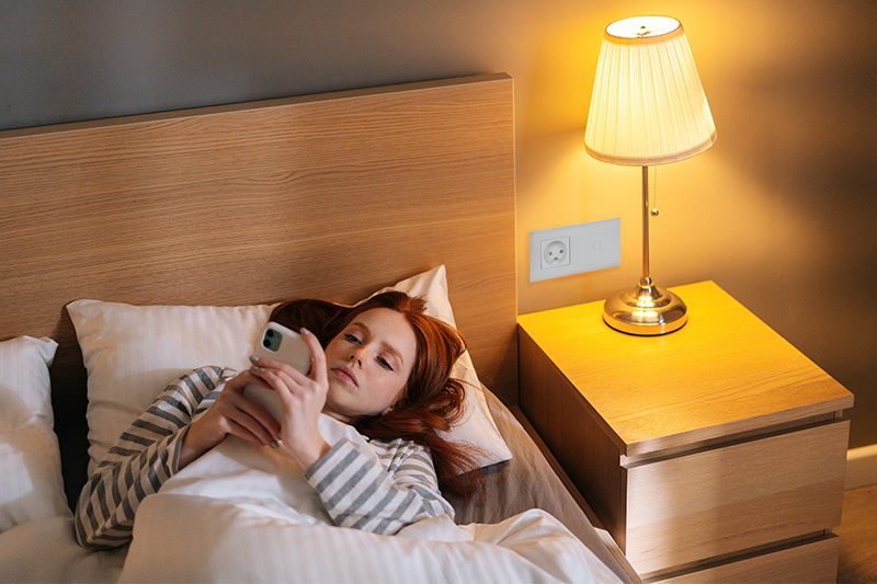 Włącznik dotykowy pojedynczy z gniazdem 230V 1+1 - biały