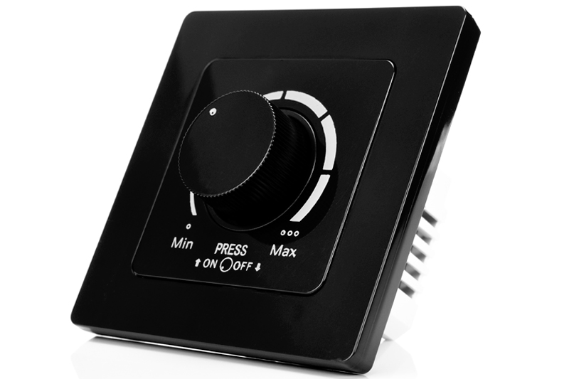 Ściemniacz obrotowy z włącznikiem LED natynkowy ASD01 230V 300W - czarny