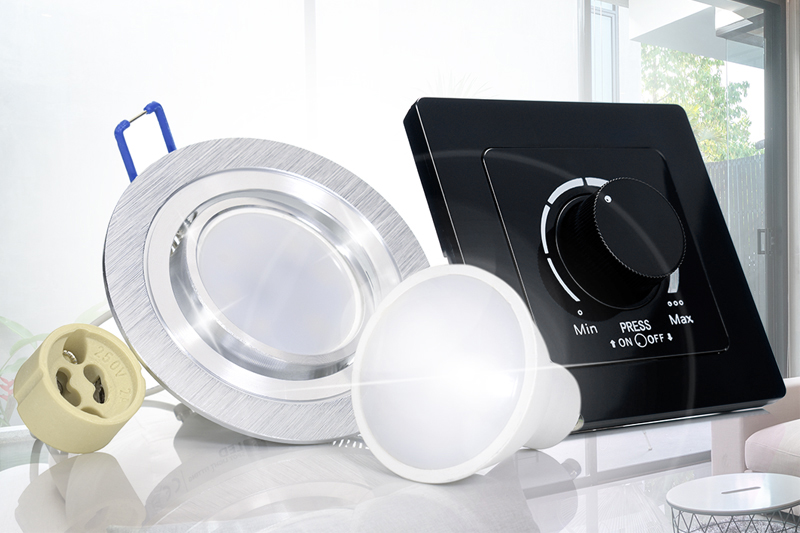 Ściemniacz obrotowy z włącznikiem LED natynkowy ASD01 230V 300W - czarny