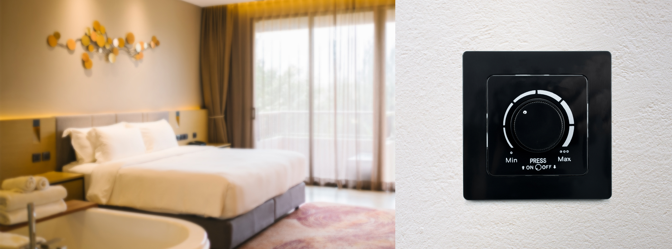 Ściemniacz obrotowy z włącznikiem LED natynkowy ASD01 230V 300W - czarny