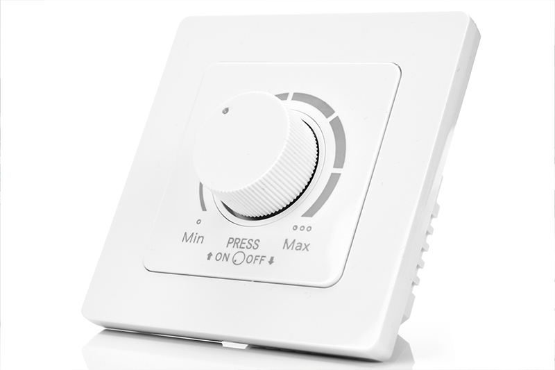 Ściemniacz obrotowy z włącznikiem LED pojedynczy ASD01 230V 300W – biały