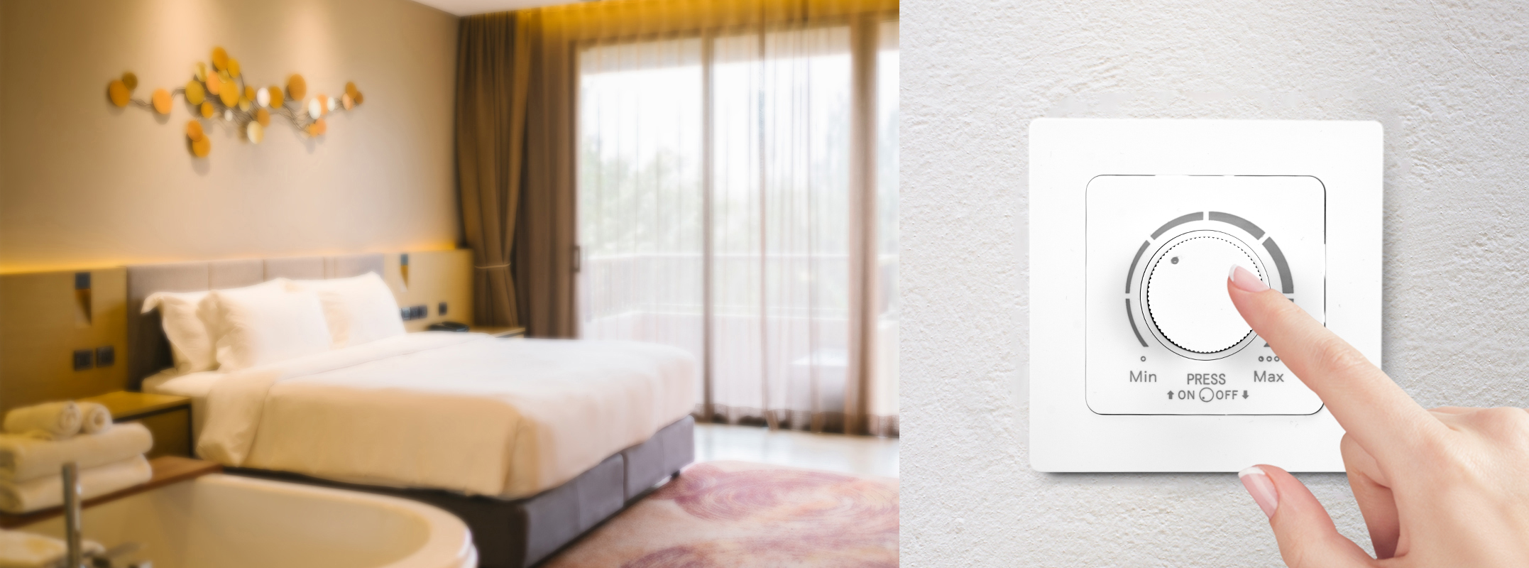 Ściemniacz obrotowy z włącznikiem LED pojedynczy ASD01 230V 300W – biały