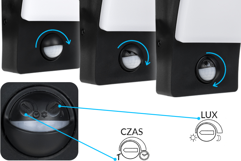 Kinkiet ścienny LED zewnętrzny / wewnętrzny z czujnikiem ruchu BowPIR IP65 4000K 12W 230V