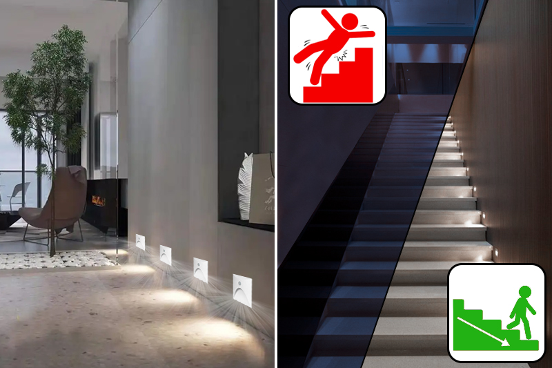 Oprawa schodowa LED Q13 z czujnikiem ruchu i zmierzchu - biała aluminiowa