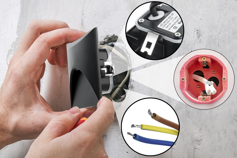 Oprawa schodowa LED Decorya Q14 3W 4000K IP65 - czarna aluminiowa