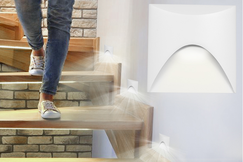 Oprawa schodowa LED Decorya Q14 3W 4000K IP65 - biała aluminiowa