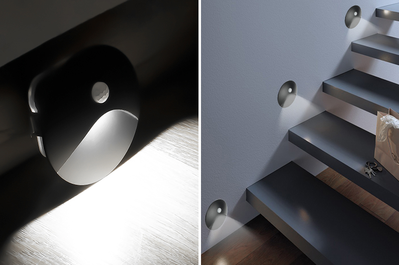 Oprawa schodowa LED Q15 z czujnikiem ruchu i zmierzchu - czarna aluminiowa