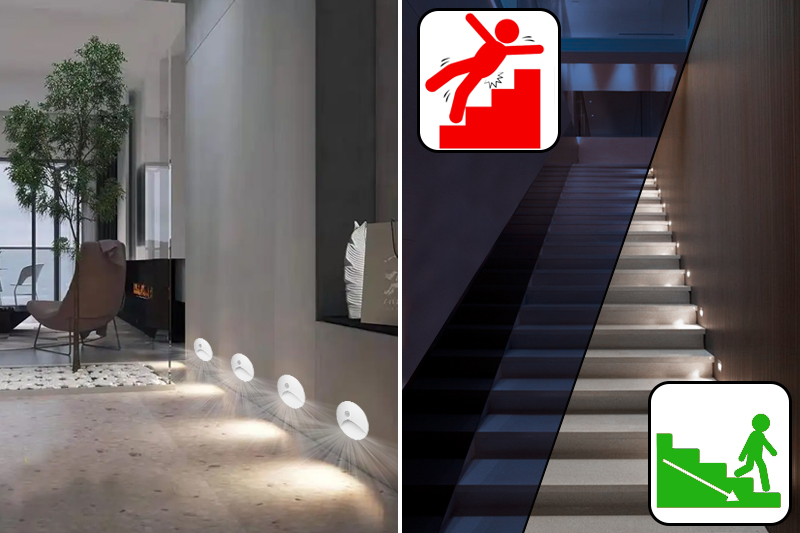 Oprawa schodowa LED Q15 z czujnikiem ruchu i zmierzchu - biała aluminiowa