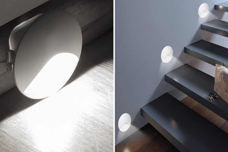 Oprawa schodowa LED Decorya Q16 z czujnikiem zmierzchu 3W 4000K IP65 - biała aluminiowa