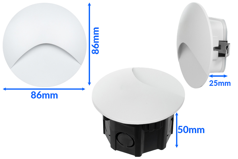 Oprawa schodowa LED Decorya Q16 z czujnikiem zmierzchu 3W 4000K IP65 - biała aluminiowa