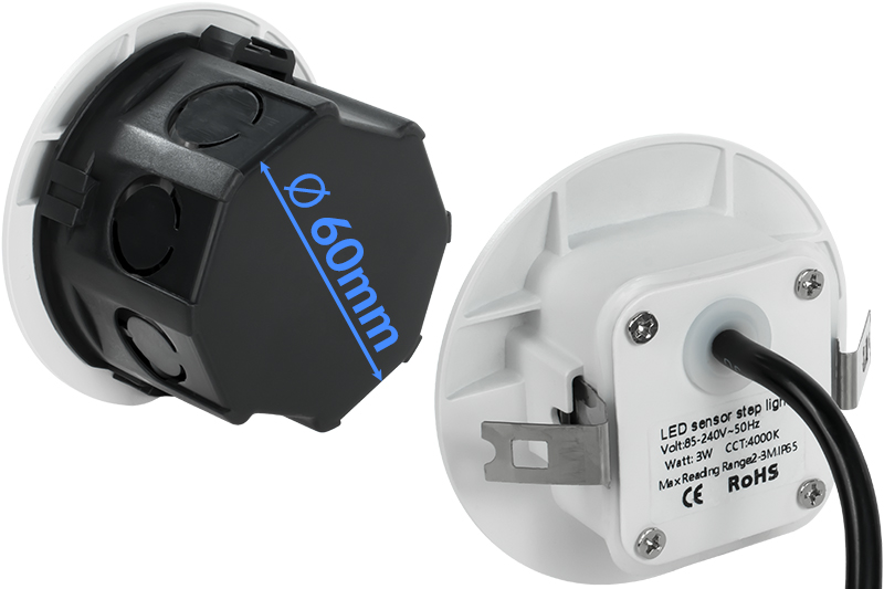 Oprawa schodowa LED Decorya Q16 z czujnikiem zmierzchu 3W 4000K IP65 - biała aluminiowa