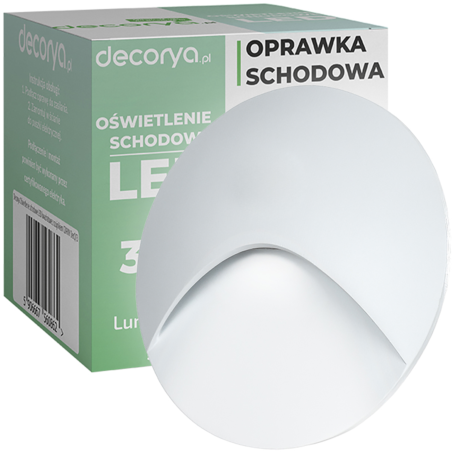 DecQ16KO_wh_MIN01 Oprawa schodowa LED Decorya Q16 z czujnikiem zmierzchu 3W 4000K IP65 - biała aluminiowa
