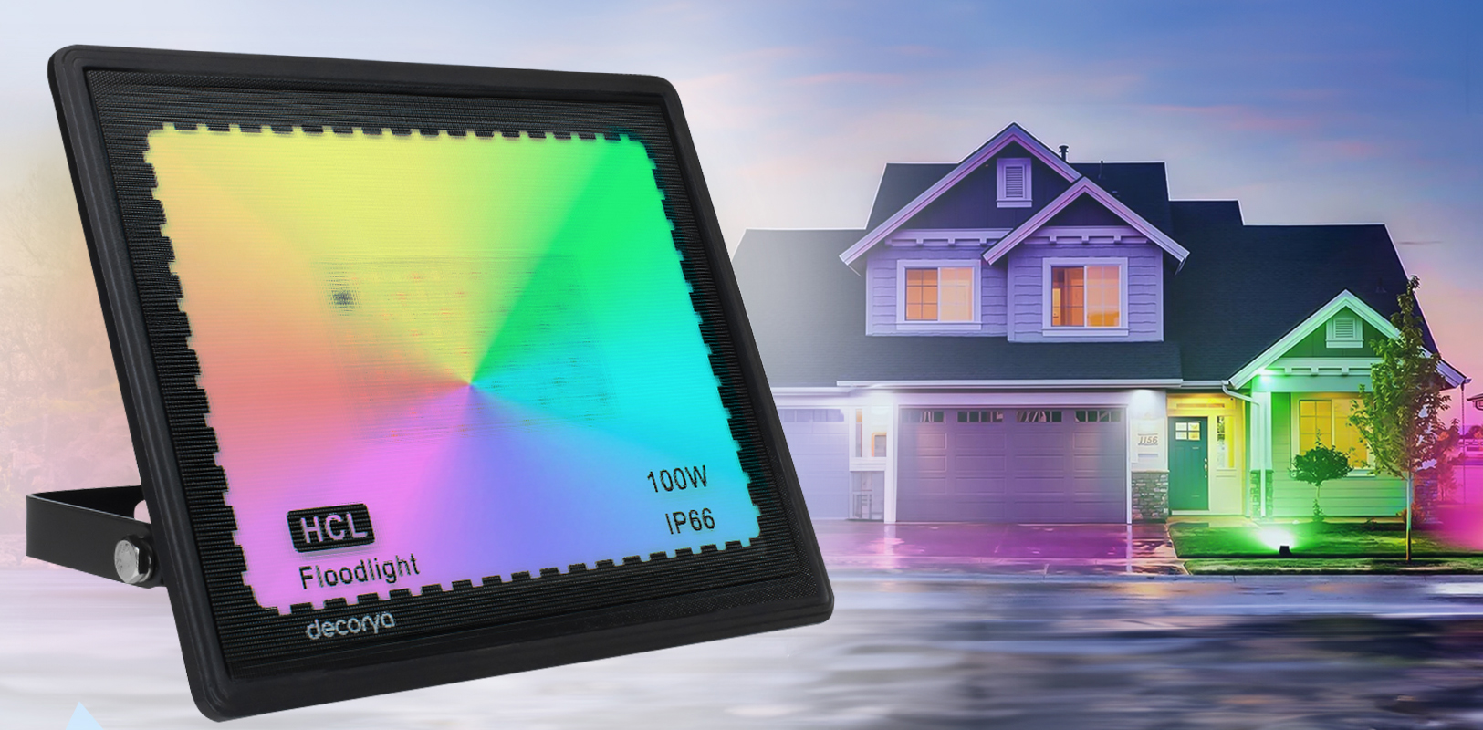 Naświetlacz reflektor LED Decorya RGB 20W 2400lm IP66 z pilotem