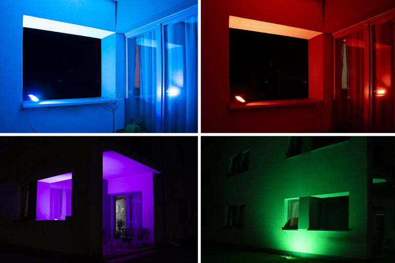 Naświetlacz reflektor LED wielokolorowy RGB 100W 230V 12000lm IP65 z pilotem