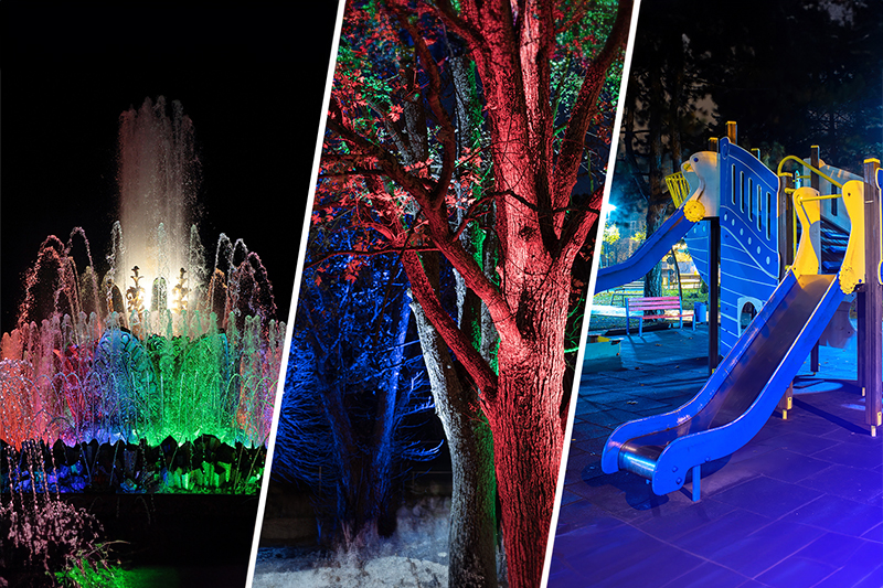 Naświetlacz reflektor LED wielokolorowy RGB 100W 230V 12000lm IP65 z pilotem