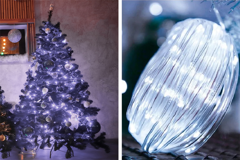 Wąż LED świetlny zewnętrzny barwa biała zimna IP67 z pilotem i z wtyczką 230V