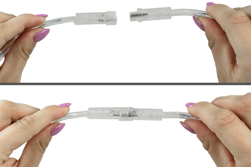 Wąż LED świetlny zewnętrzny wielokolorowy RGB IP67 z pilotem i z wtyczką 230V