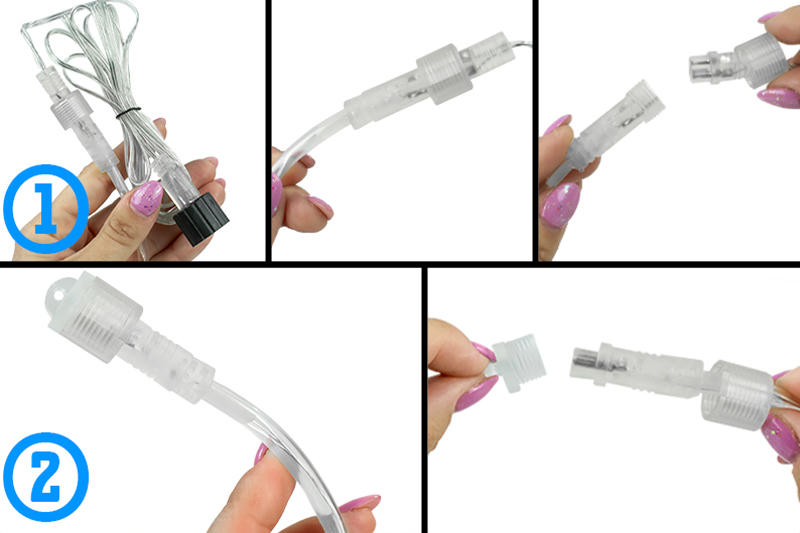 Wąż LED świetlny zewnętrzny wielokolorowy RGB IP67 z pilotem i z wtyczką 230V