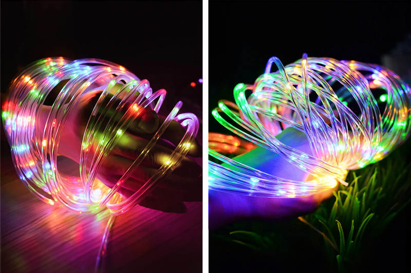 Wąż LED świetlny zewnętrzny wielokolorowy RGB IP67 z pilotem i z wtyczką 230V