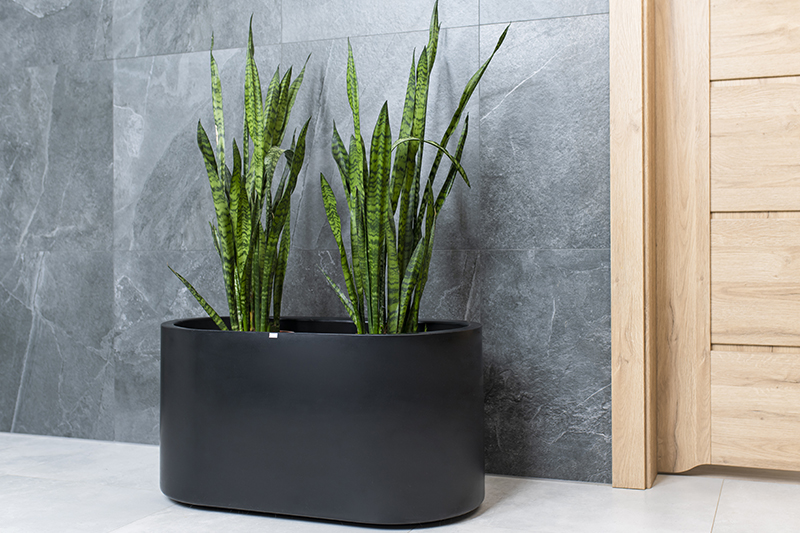 Donica duża ozdobna owalna Leto 42cm o pełnej pojemności 125l antracytowa