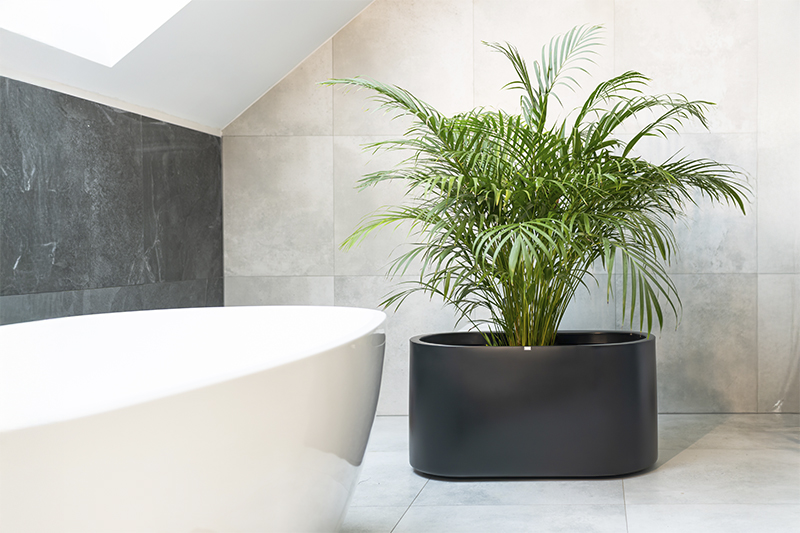 Donica duża ozdobna owalna Leto 42cm o pełnej pojemności 125l antracytowa