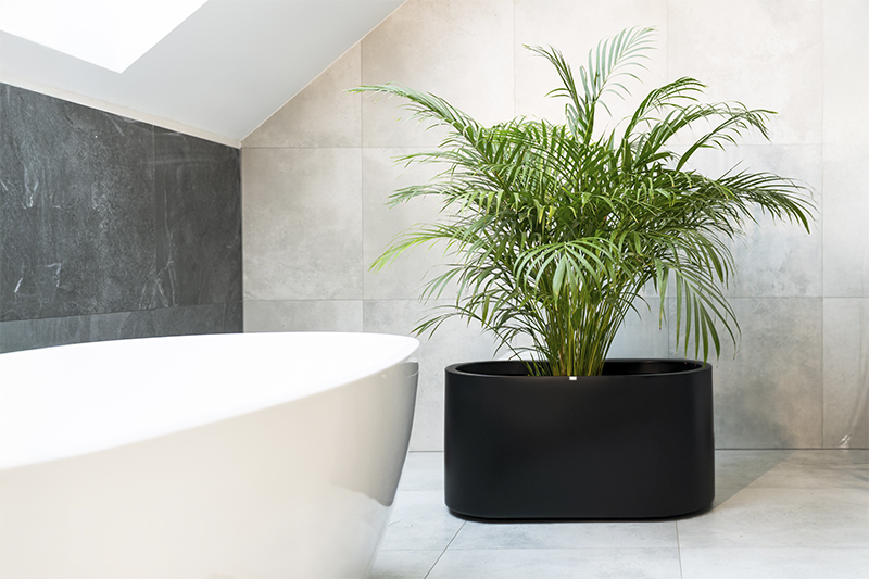 Donica duża ozdobna owalna Leto 42cm o pełnej pojemności 125l czarna