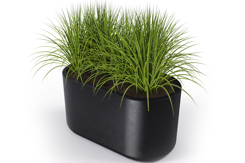 Donica duża ozdobna owalna Leto 42cm o pełnej pojemności 125l czarna