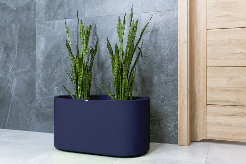 Donica duża ozdobna owalna Leto 42cm o pełnej pojemności 125l granatowa