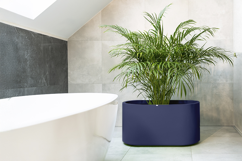 Donica duża ozdobna owalna Leto 42cm o pełnej pojemności 125l granatowa