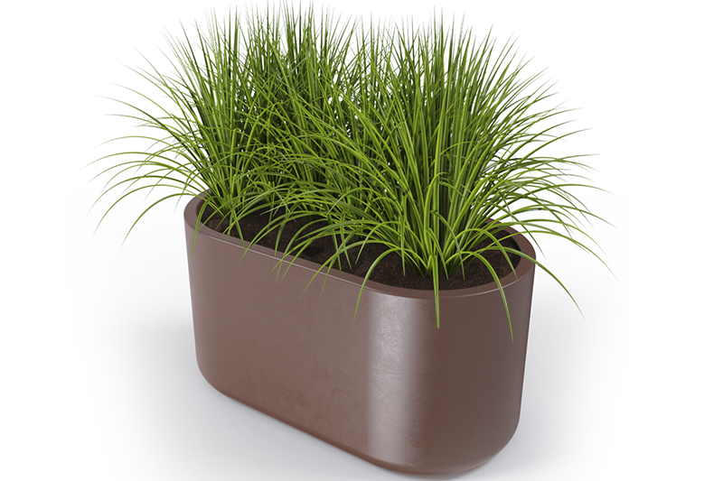 Donica duża ozdobna owalna Leto 42cm o pełnej pojemności 125l brązowa