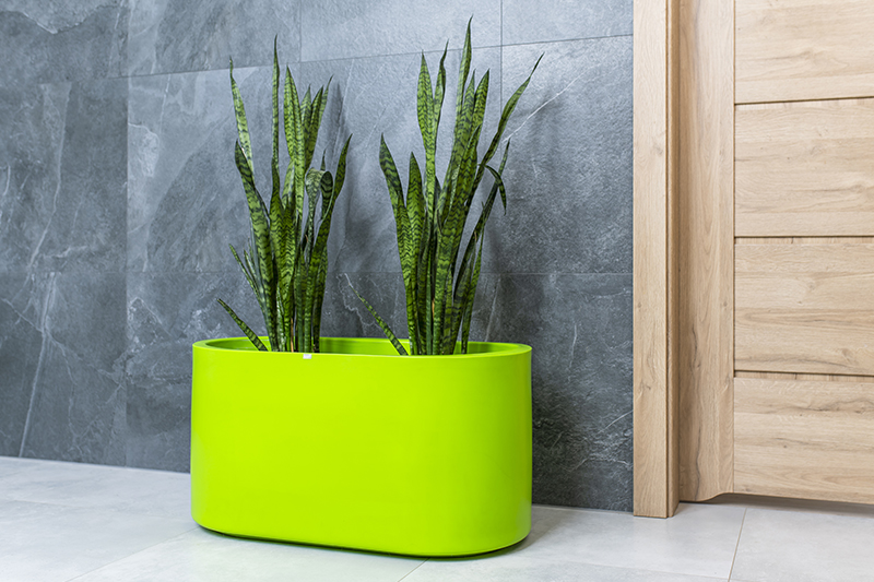 Donica duża ozdobna owalna Leto 42cm o pełnej pojemności 125l zielona