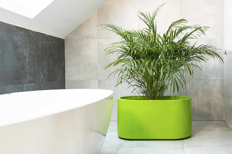 Donica duża ozdobna owalna Leto 42cm o pełnej pojemności 125l zielona