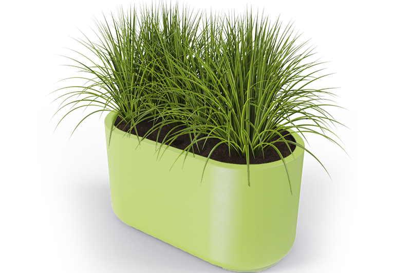 Donica duża ozdobna owalna Leto 42cm o pełnej pojemności 125l zielona