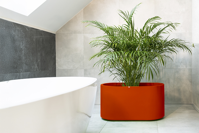 Donica duża ozdobna owalna Leto 42cm o pełnej pojemności 125l czerwona