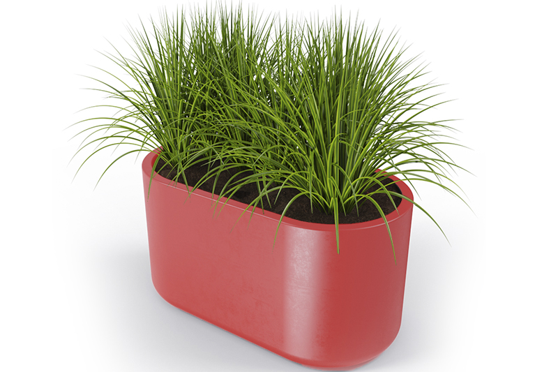 Donica duża ozdobna owalna Leto 42cm o pełnej pojemności 125l czerwona