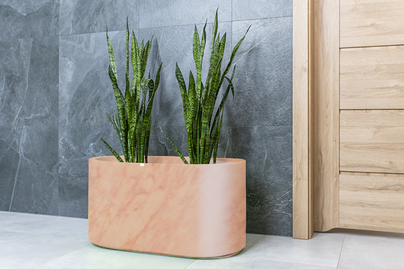 Donica duża ozdobna owalna Leto 42cm o pełnej pojemności 125l terakota